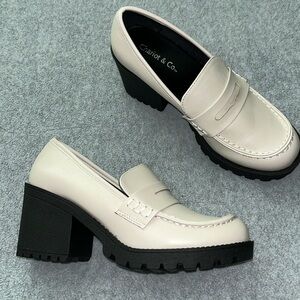 Chariot & Co Blast Chunky Heel Loafers Shoes Size 7 Bratz Preppy Clueless